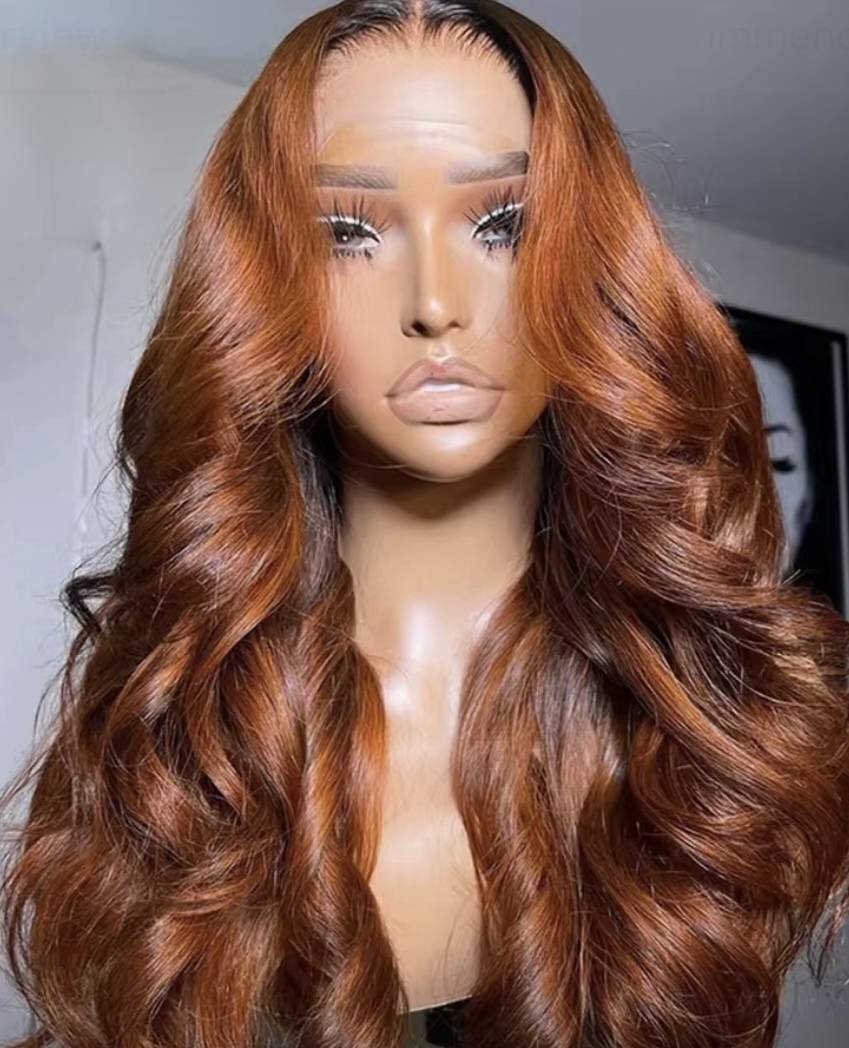 Fiery Red Ginger Copper Kissed Wig